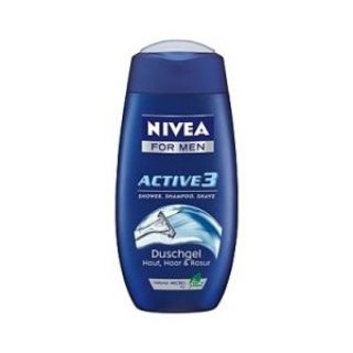 Nivea for Men Active 3 – Shampoo, Body Wash and Shave Cream in One