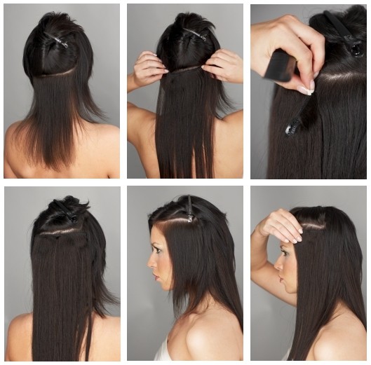 clip-in-hair-application