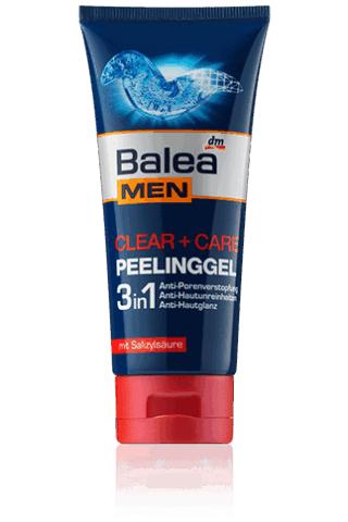 Balea Men Clear + Care Peelinggel 3 u 1 Gel za umivanje