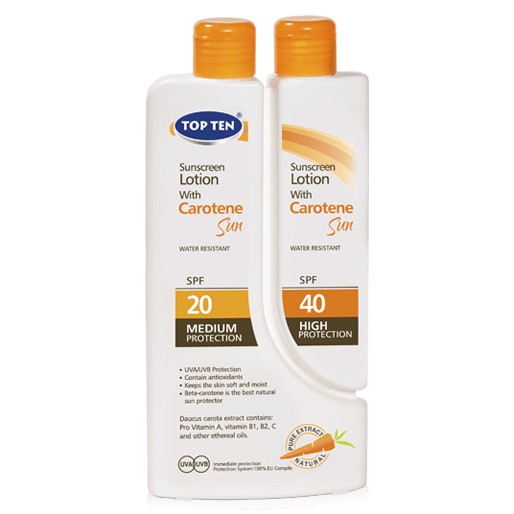 Top Ten losion za zaštitu od sunca sa betakarotenom Sun Lotion with