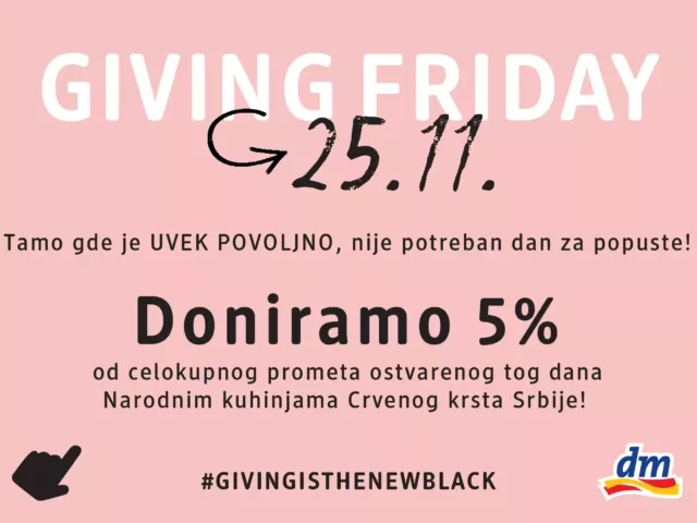 Umesto popusta na Crni petak dali primer humanosti: Lanac dm prikupio četiri miliona dinara za Narodne kuhinje Crvenog krsta Srbije