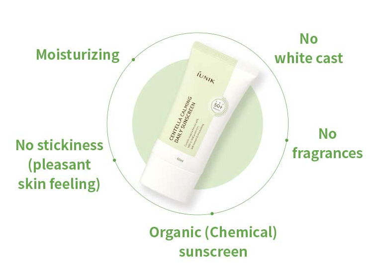 iUNIK Centella calming daily sunscreen - SPF krema za lice SPF50+ Pa++++